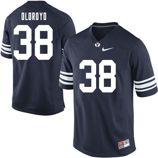 Men #38 Jake Oldroyd BYU Cougars College Football Jerseys Sale-Navy - Click Image to Close